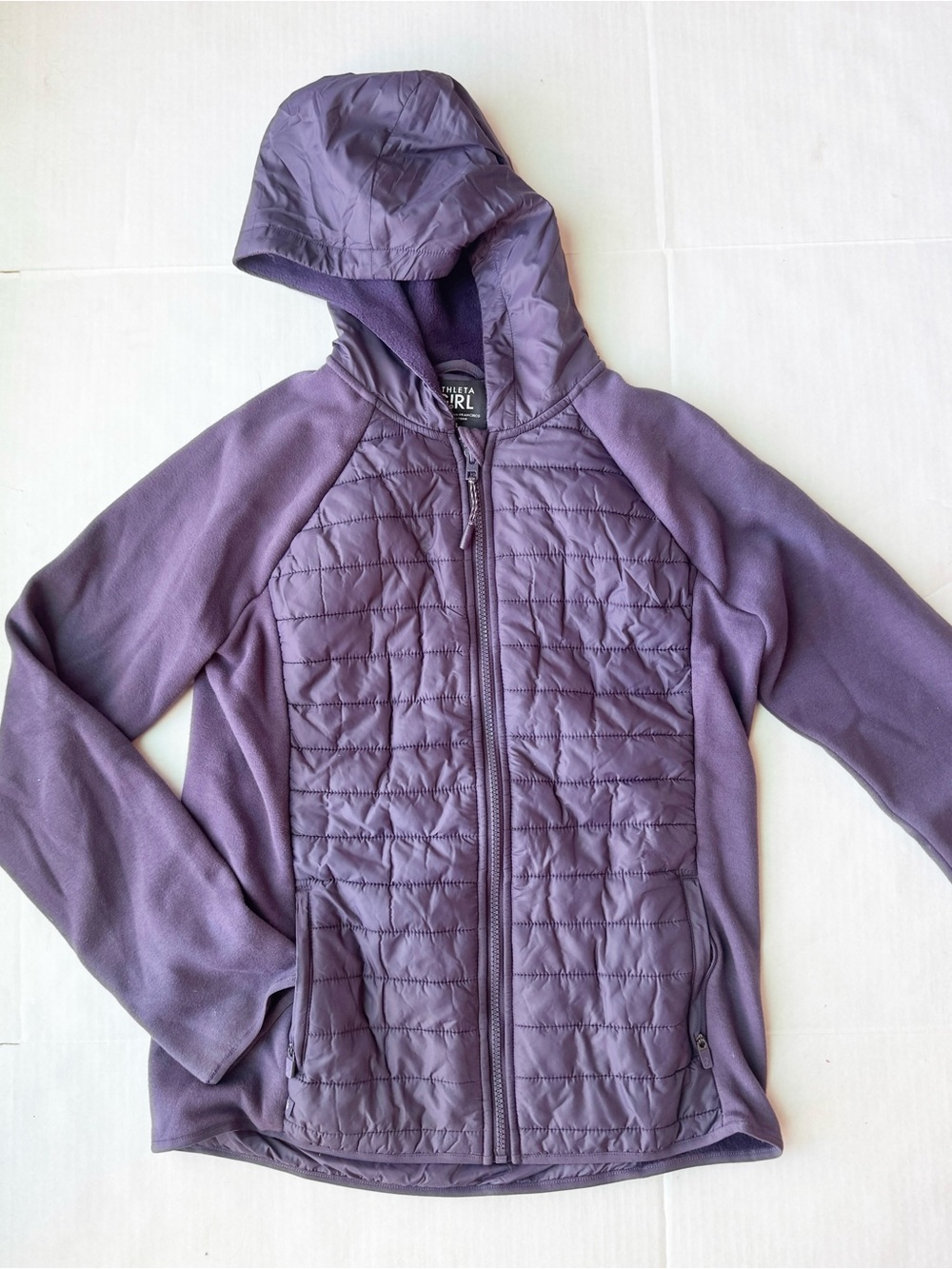 Athleta Girls Full Zip Hoodie Jacket Purple Fleece Size XXL 16Y